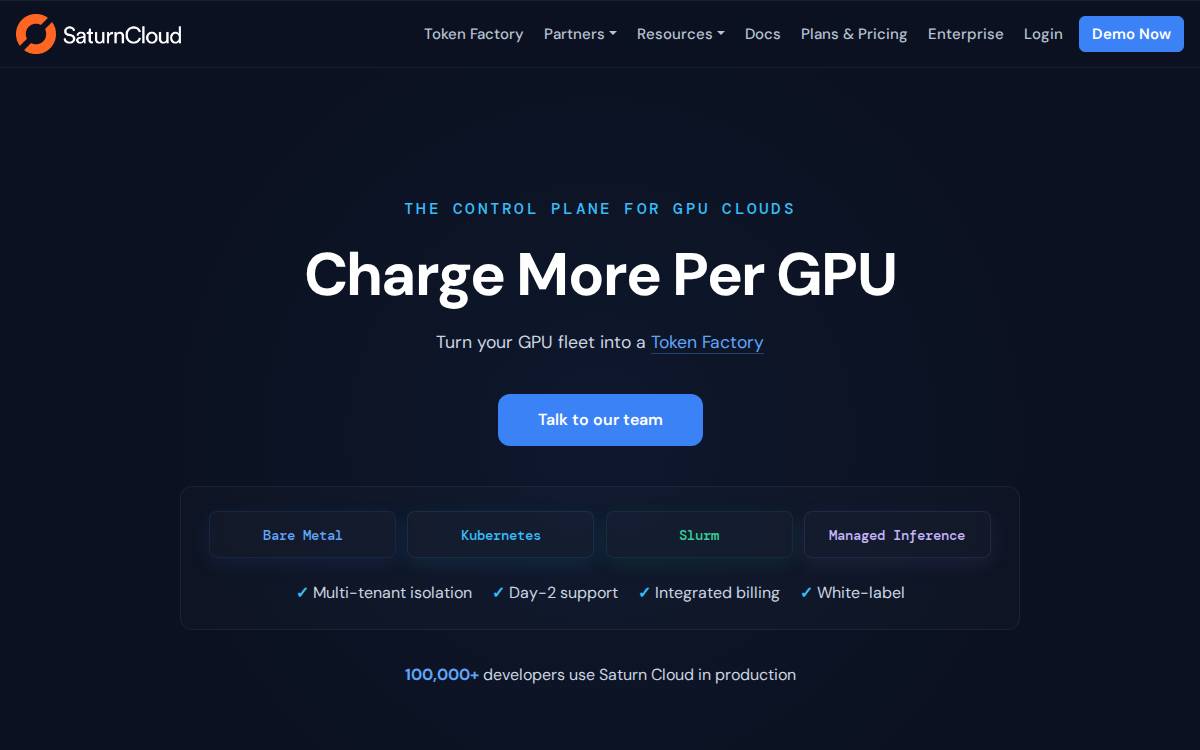 Saturn Cloud website preview
