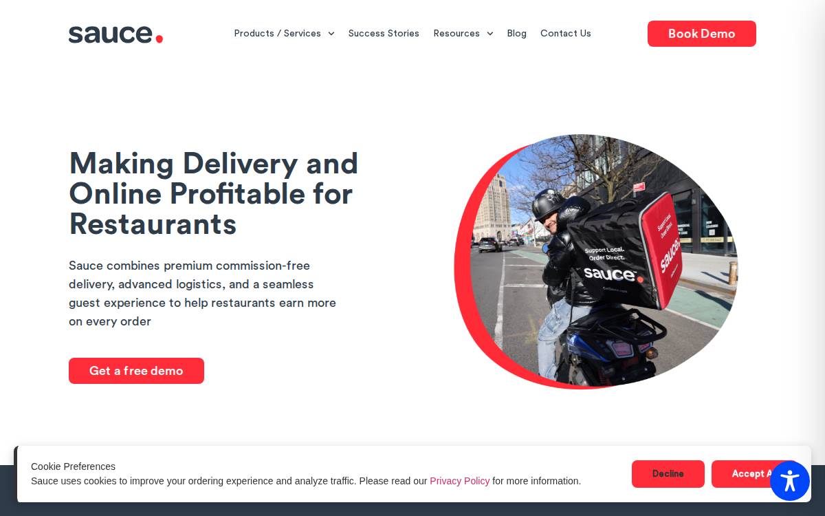 Sauce website preview
