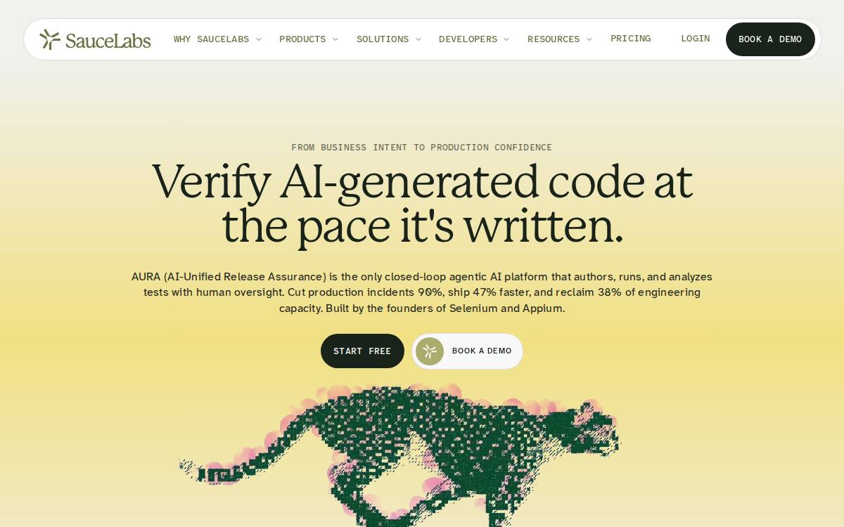 Sauce Labs website preview