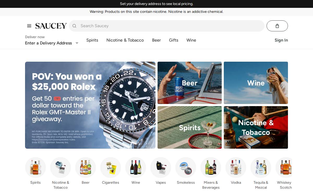 Saucey website preview