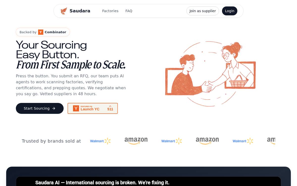 Saudara AI website preview