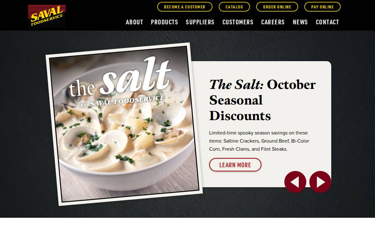 Savalfoods website preview