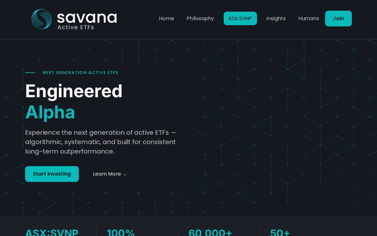 Savana website preview