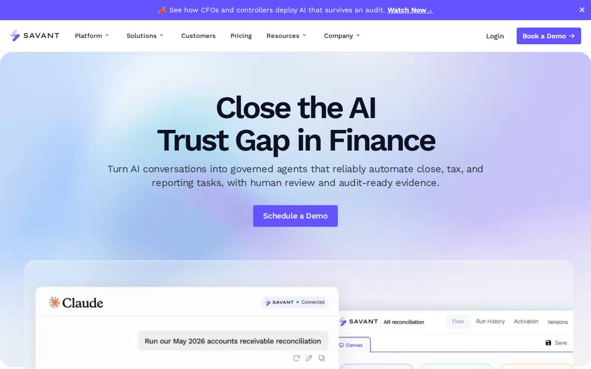 Savant Labs website preview