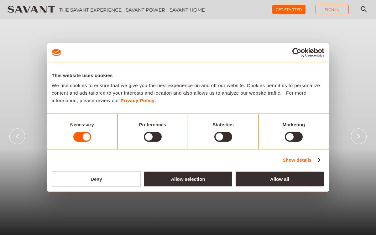 Savant Systems, Inc. website preview