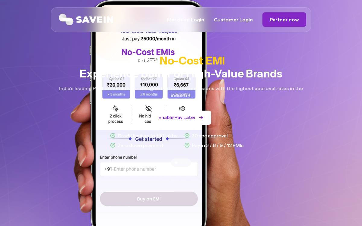 SaveIN website preview