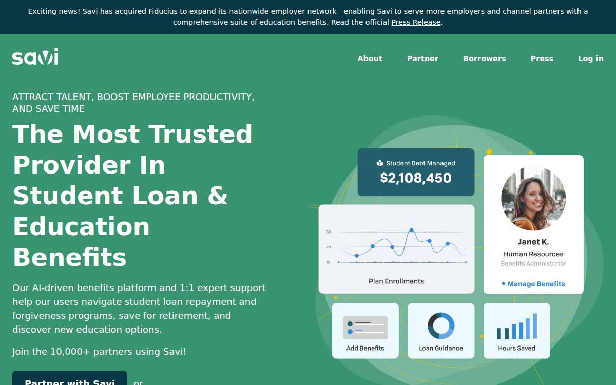 Savi website preview