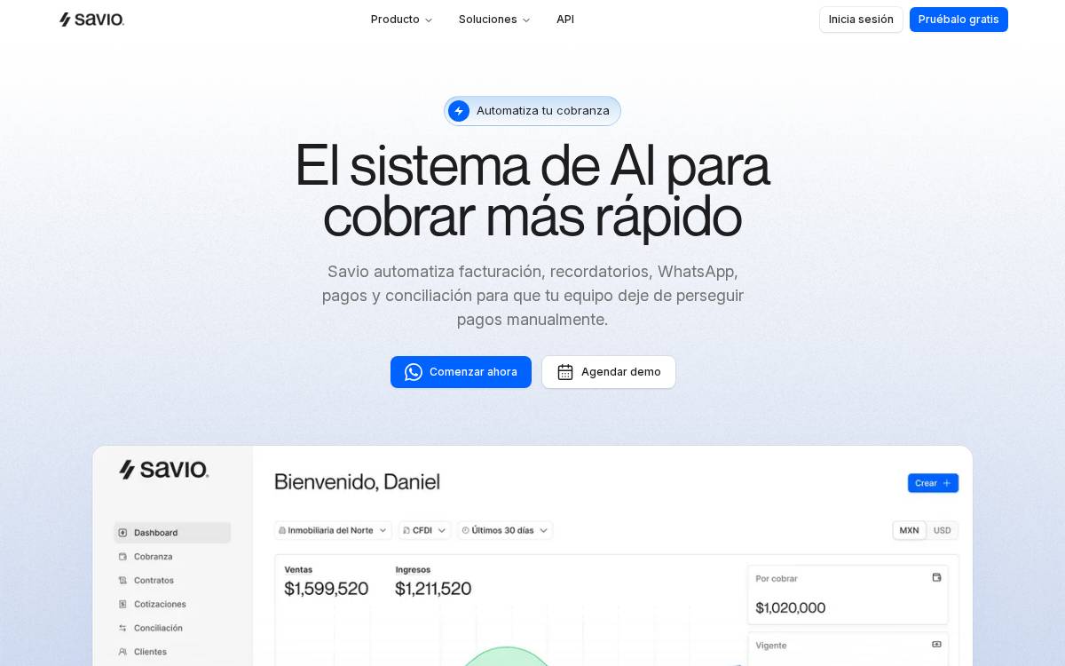 Savio website preview