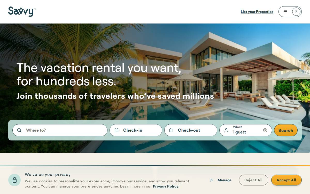 Savvy website preview