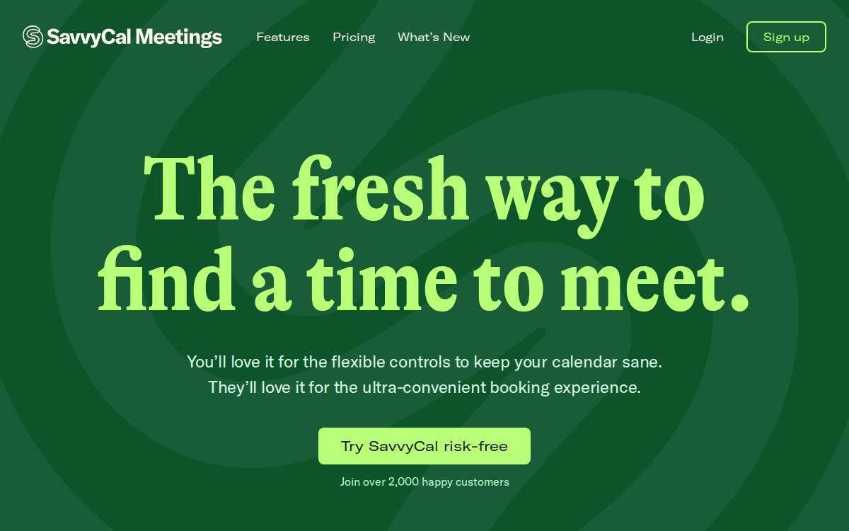 SavvyCal website preview