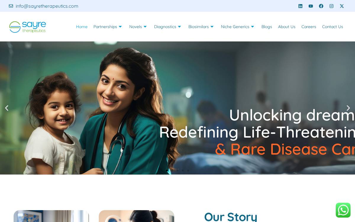 Sayre Therapeutics website preview