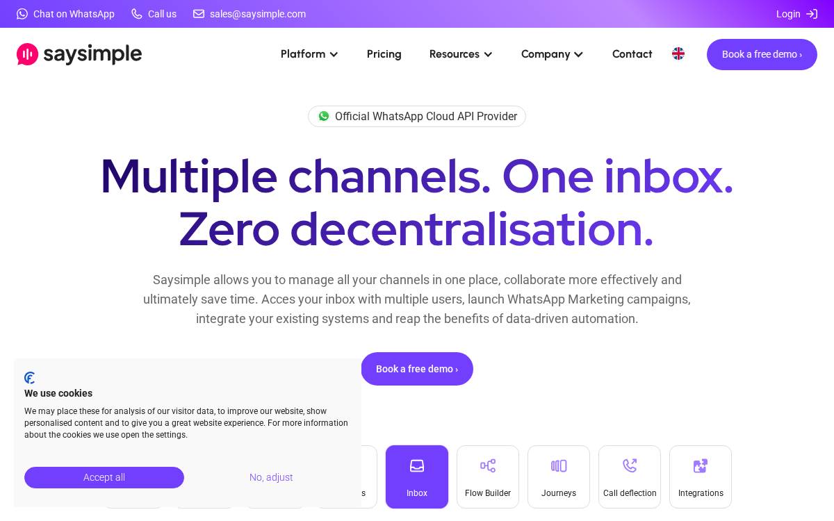 Saysimple website preview