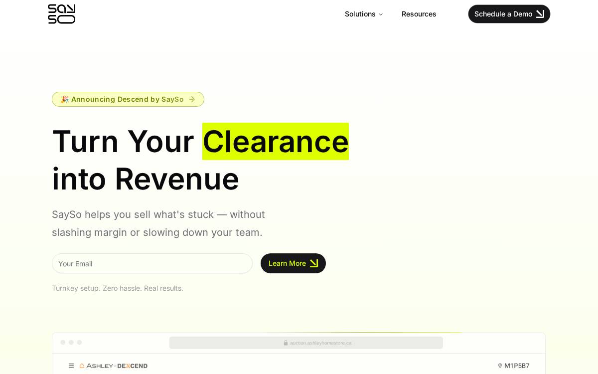 SaySo website preview