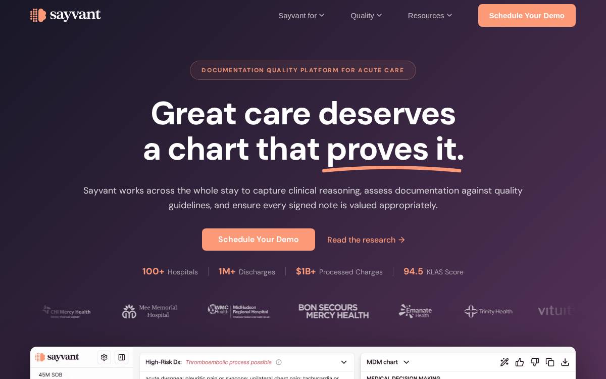 Sayvant website preview