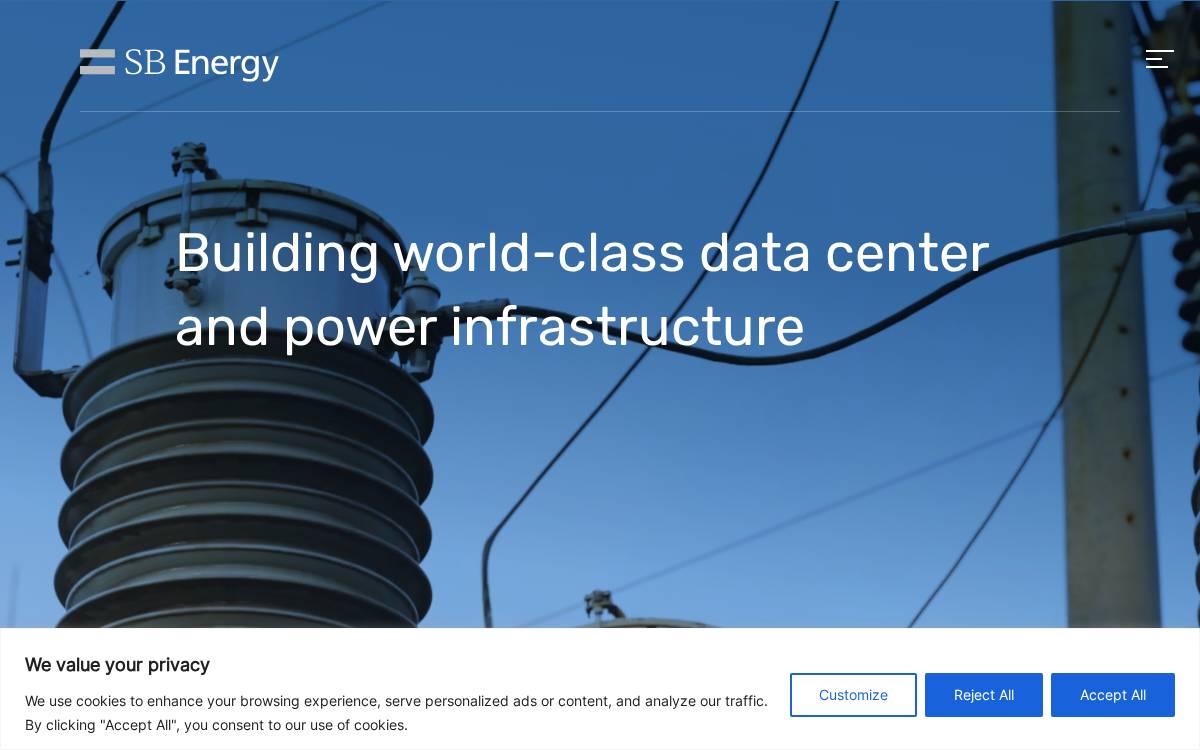 SB Energy Website website preview
