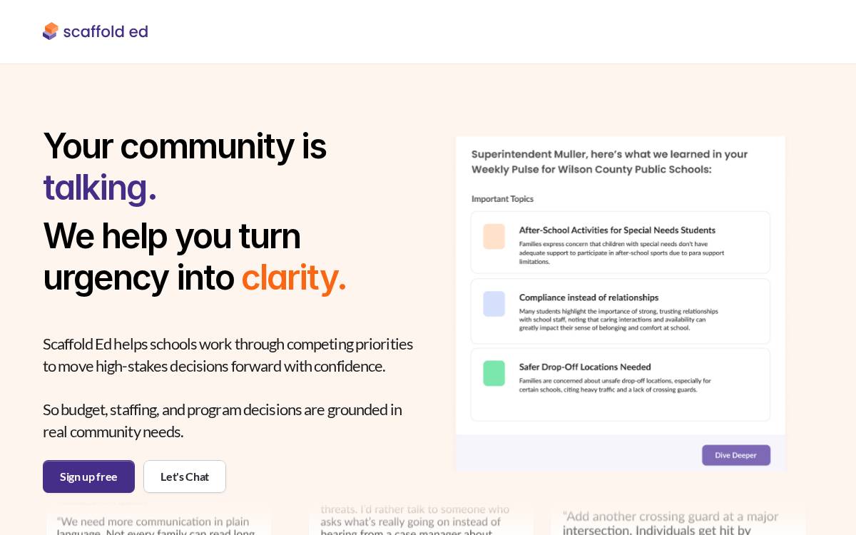 Scaffolded website preview