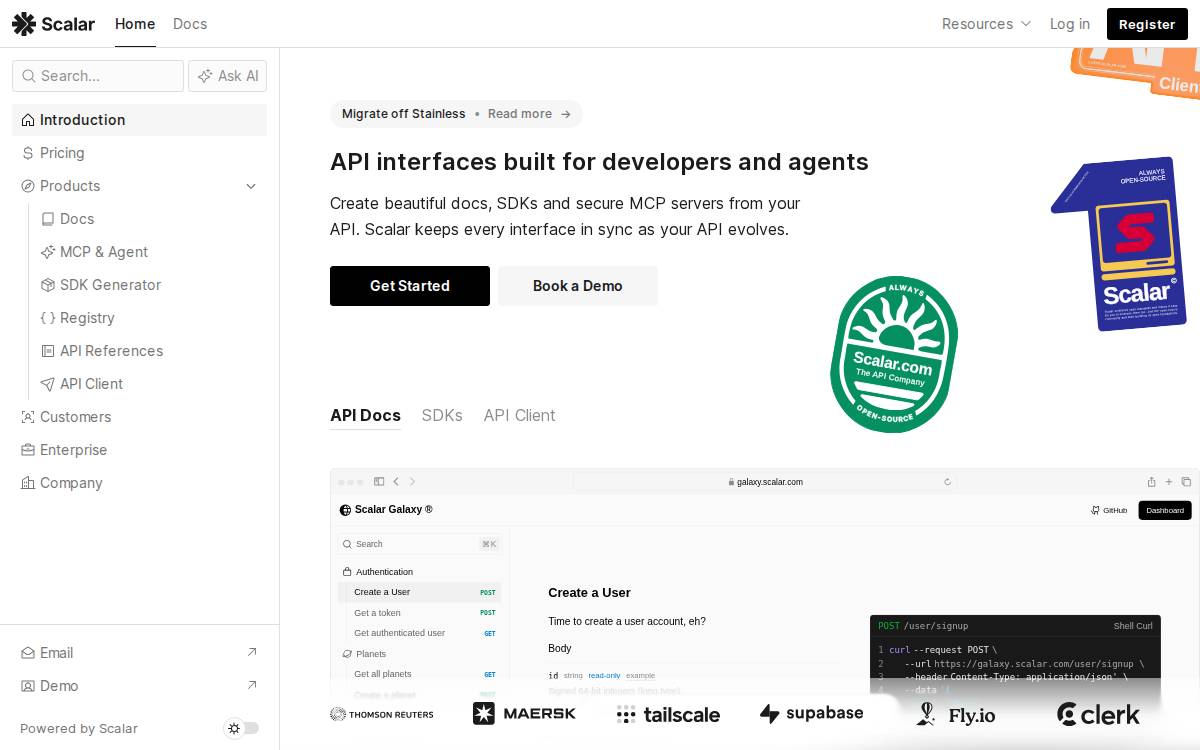 Scalar website preview