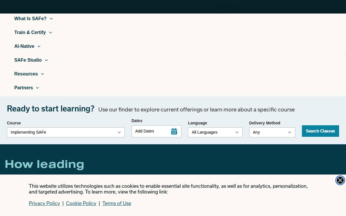 Scaled Agile website preview