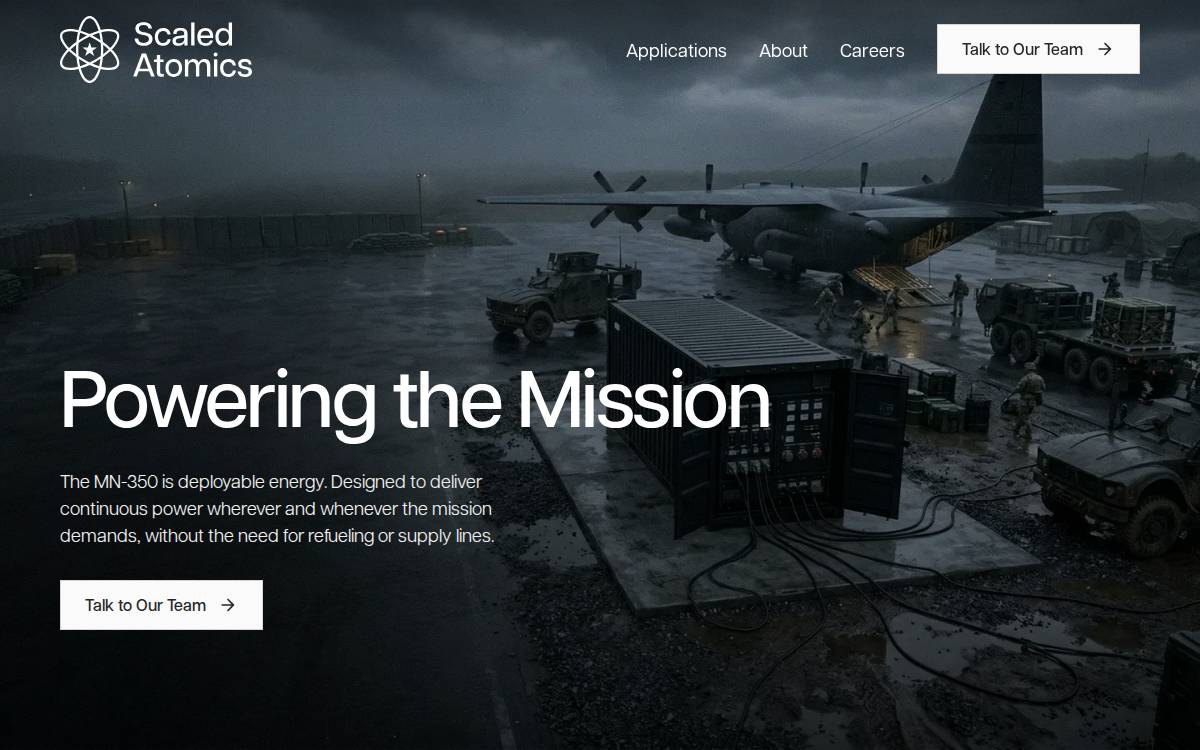 Scaled Atomics website preview
