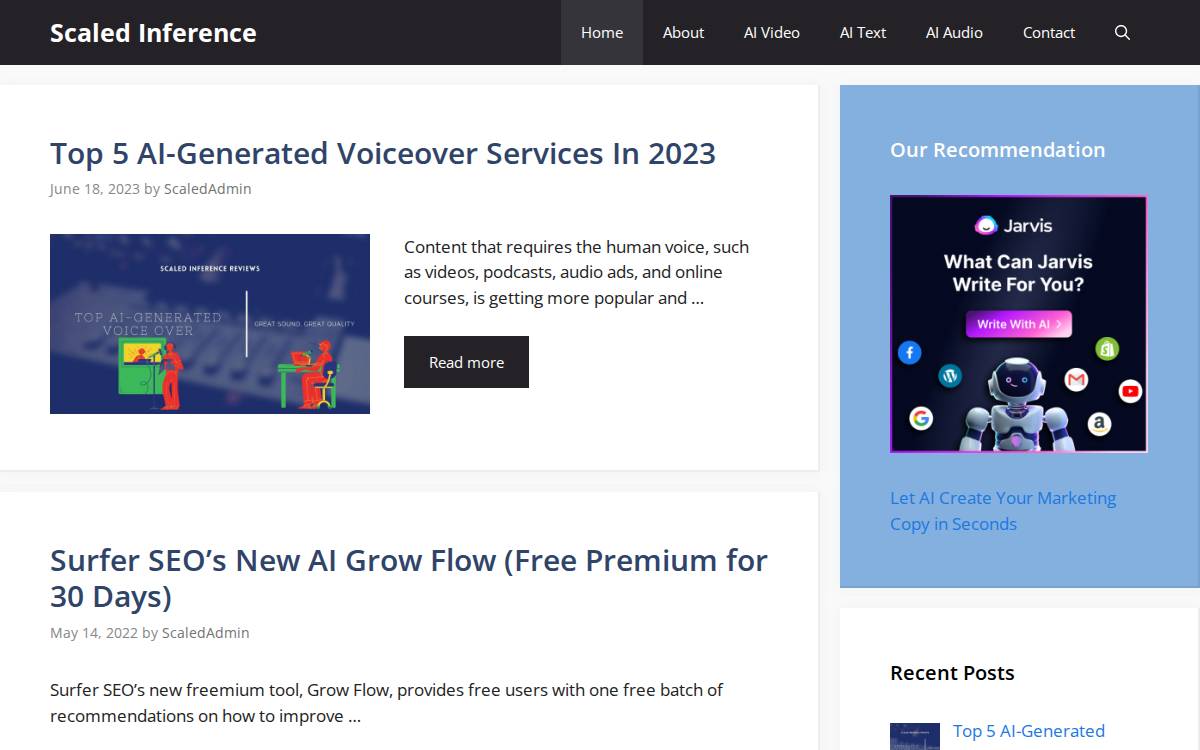 Scaled Inference website preview