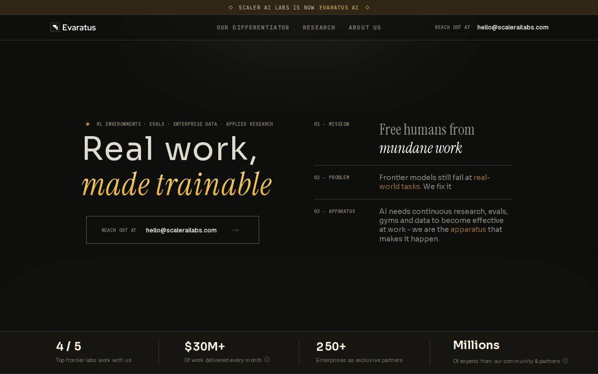Scaler AI Labs website preview