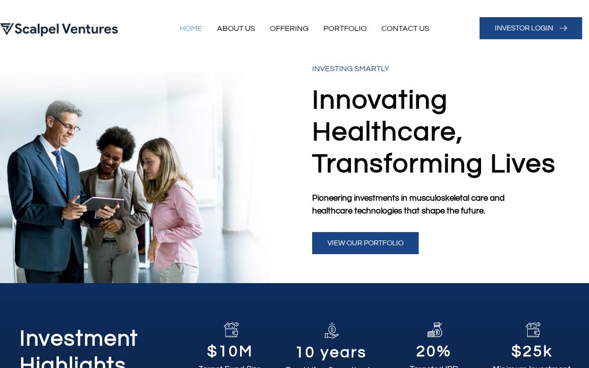 Scalpel Ventures website preview