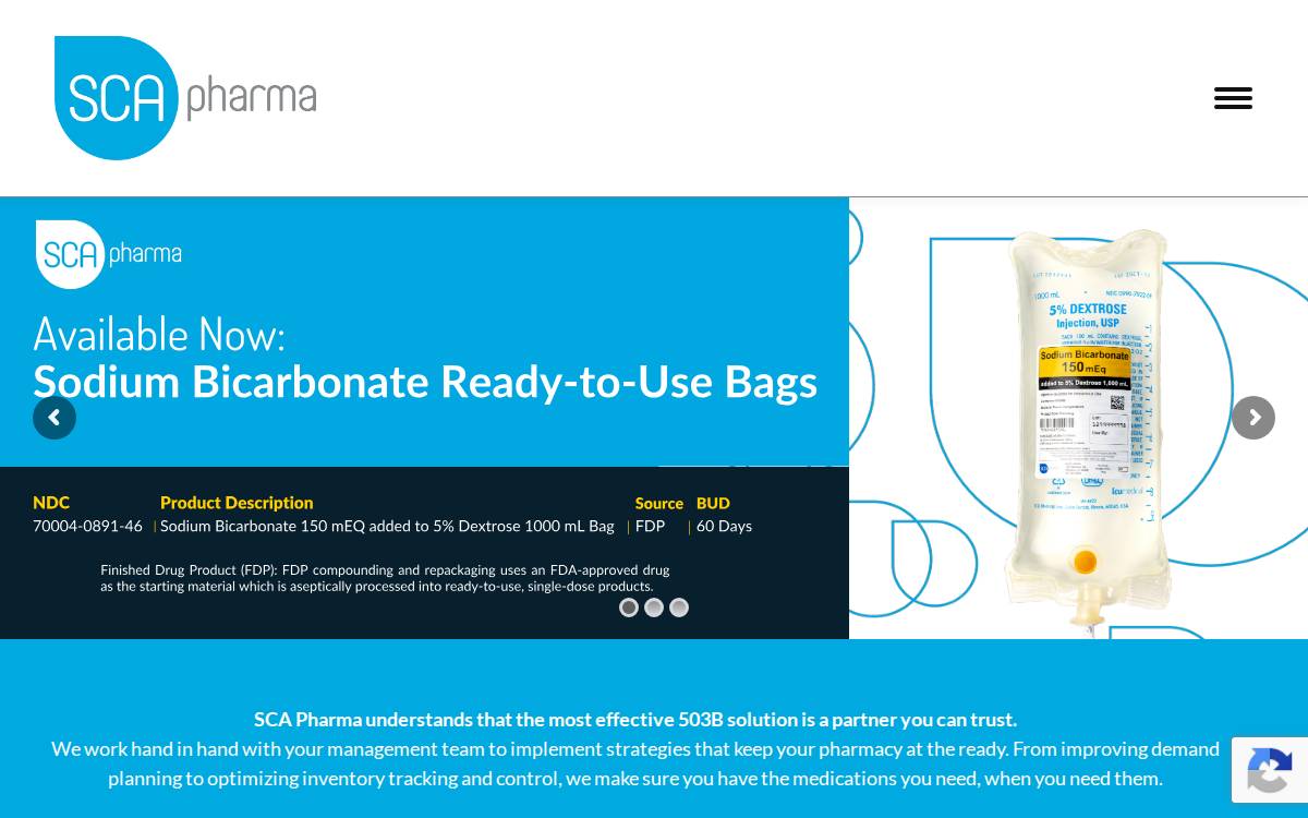 SCA Pharma website preview