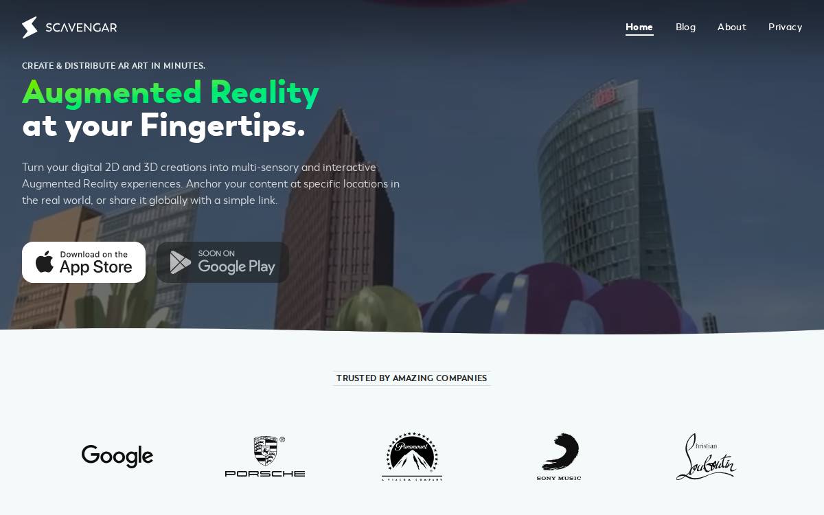 Scavengar website preview