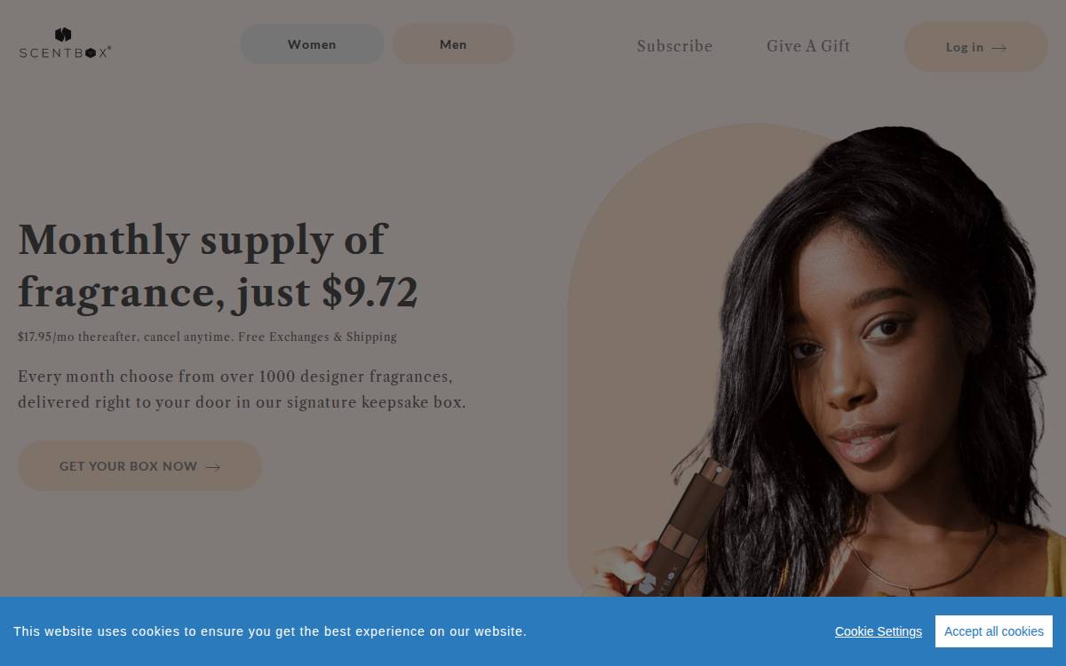 Scentbox website preview