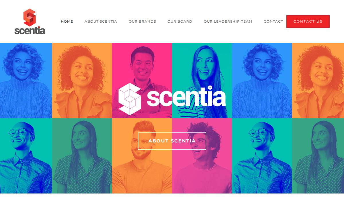 Scentia website preview