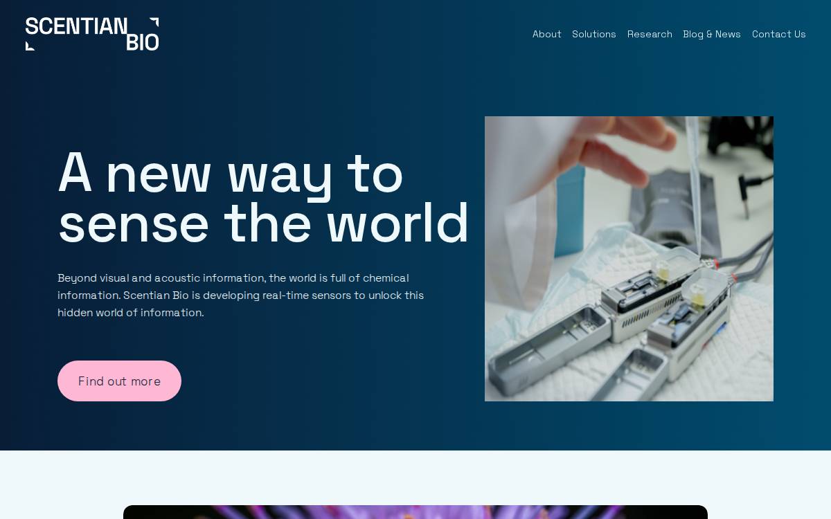 Scentian Bio website preview