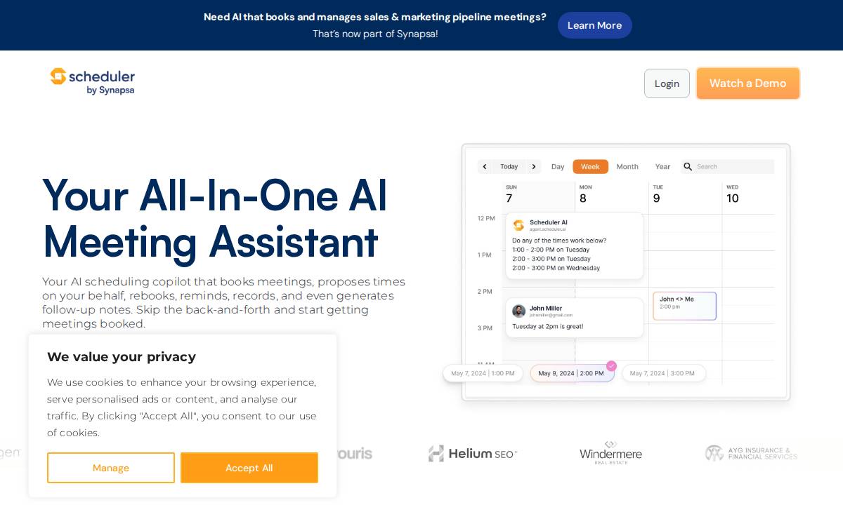 Scheduler AI website preview
