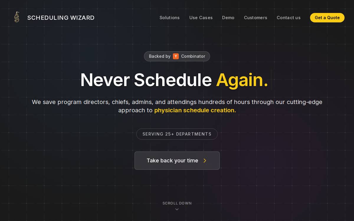 Scheduling Wizard website preview