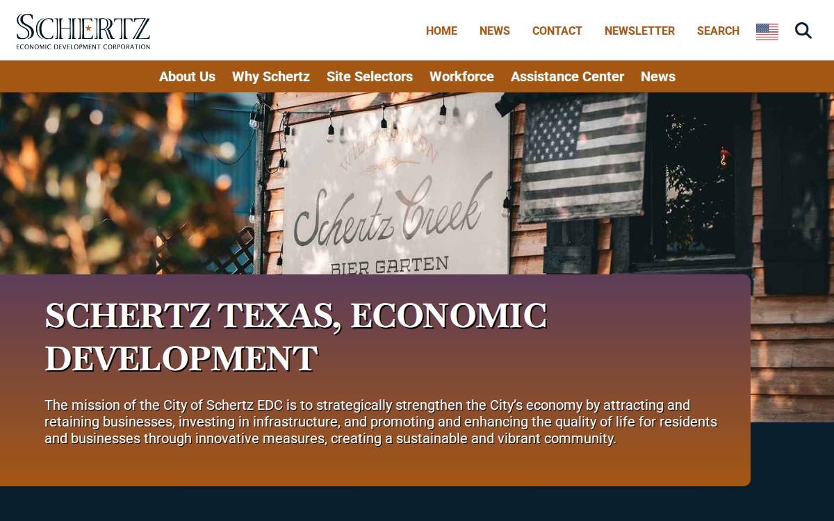 Schertz Economic Development website preview
