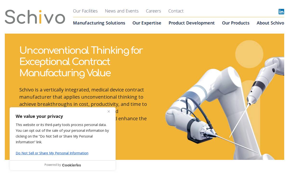 Schivo Medical website preview