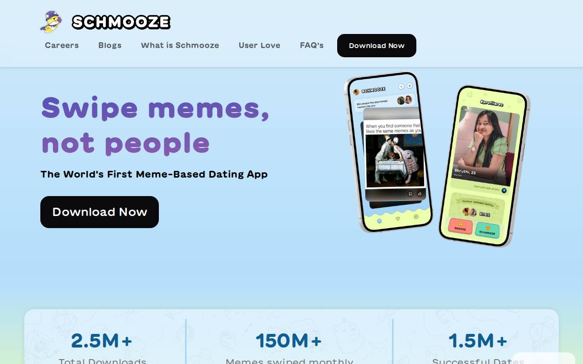 Schmooze website preview