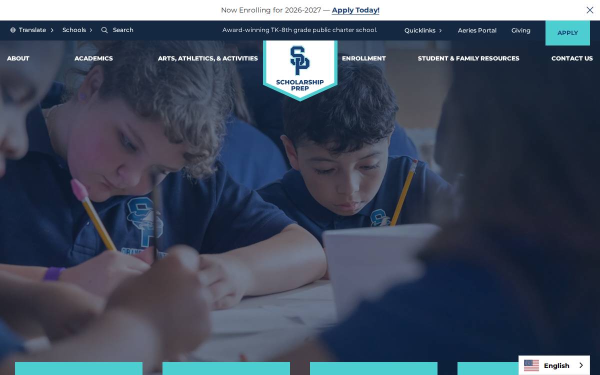 Scholarship Prep 4 Schools website preview
