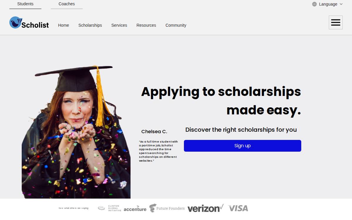Scholist App website preview