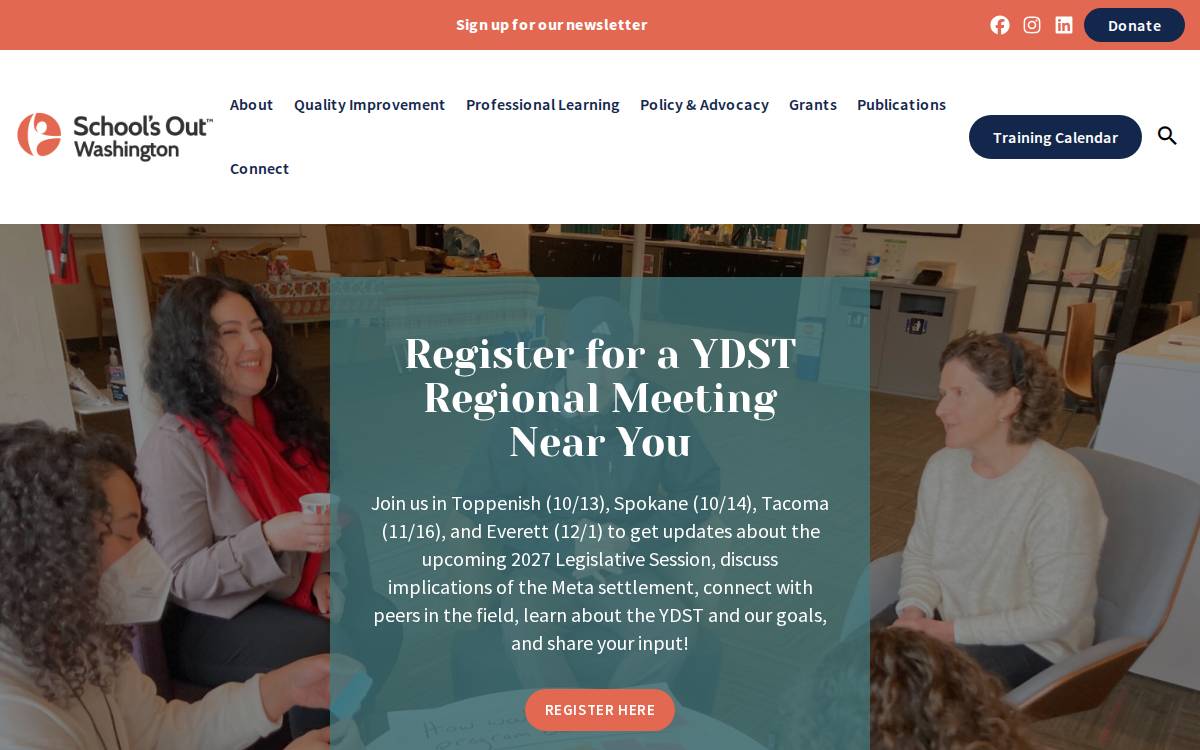 School's Out Washington website preview