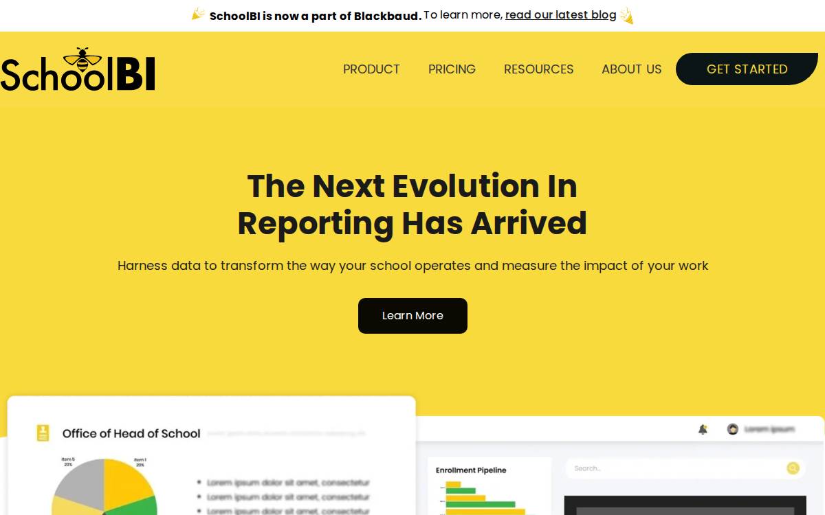 SchoolBI website preview