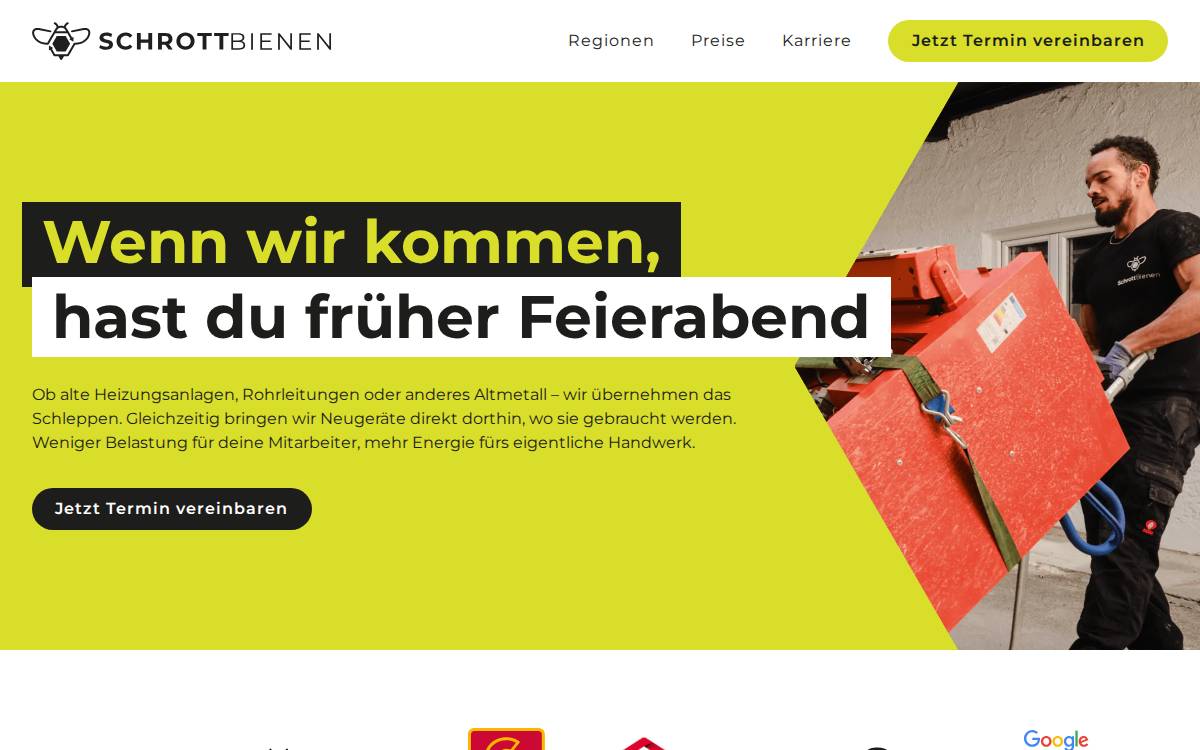 Schrottbienen website preview