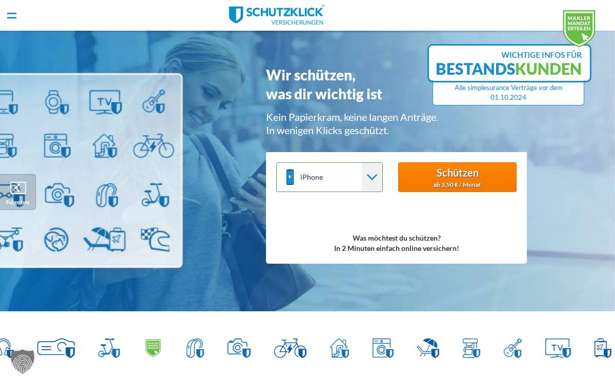 Schutzklick website preview