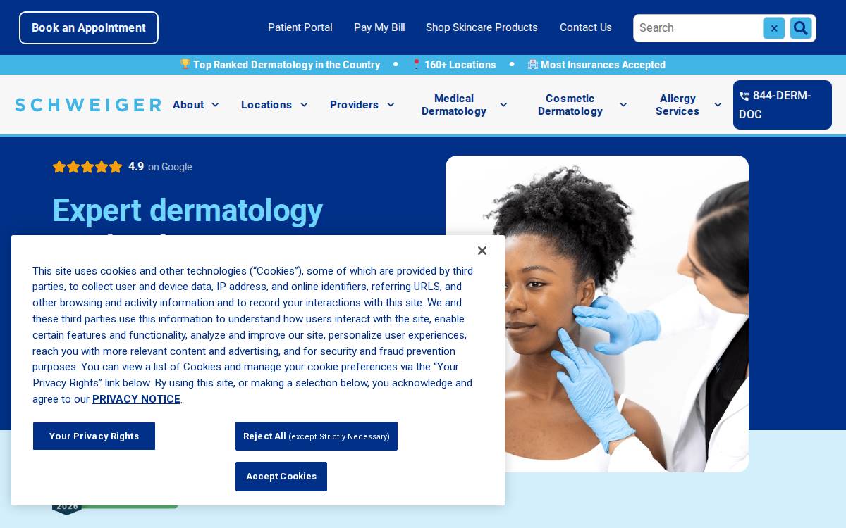 Schweigerderm website preview