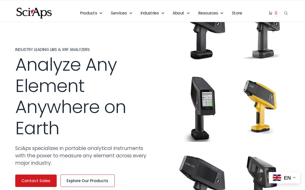 Sciaps website preview