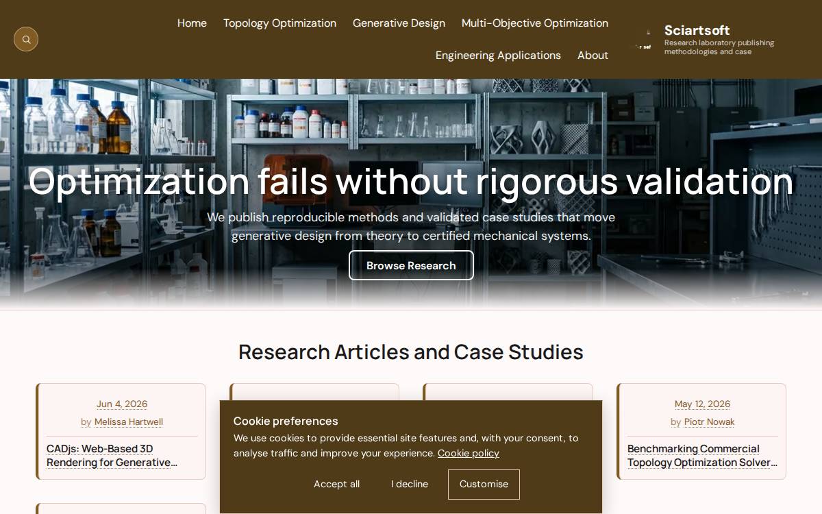 SciArt Software website preview