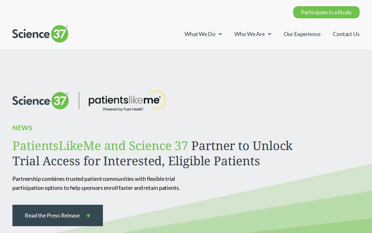 Science 37 website preview