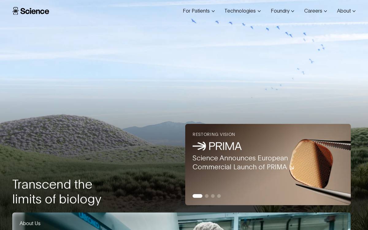 Science Corporation website preview