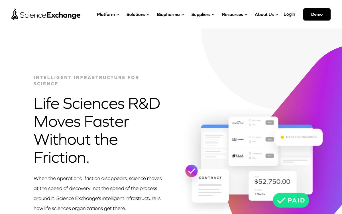 Science Exchange website preview