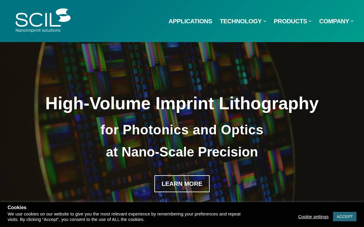 SCIL Nanoimprint Solutions website preview