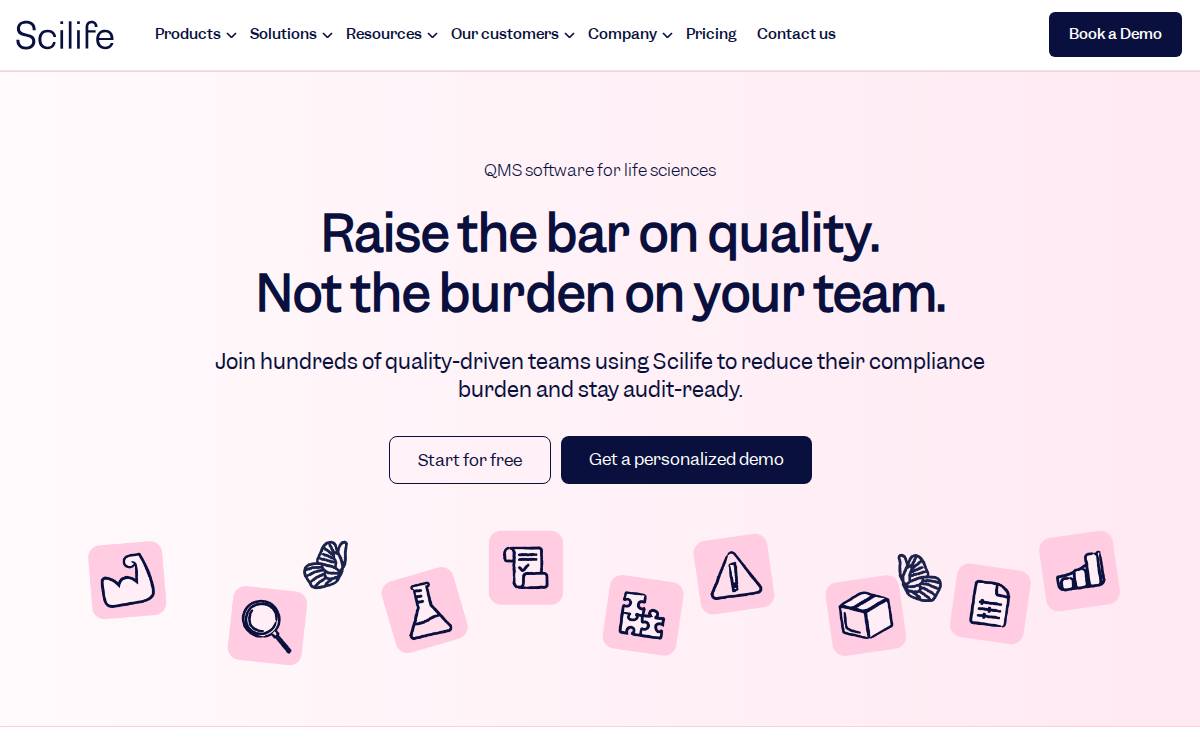 Scilife website preview